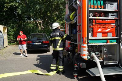 Chlorgasunfall im Maichinger Hallenband - Jahreshauptuebung der Feuerwehr und des DRK Maichingen